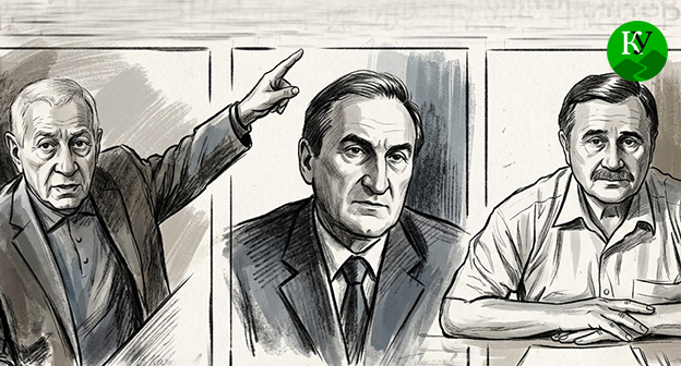 Маркс Шахмурзов, Хаким Кучмезов, Валерий Хатажуков (слева направо). Иллюстрация создана "Кавказским узлом" при помощи ИИ в программе Copilot Маркс Шахмурзов, Хаким Кучмезов, Валерий Хатажуков (слева направо). Иллюстрация создана "Кавказским узлом" при помощи ИИ в программе Copilot