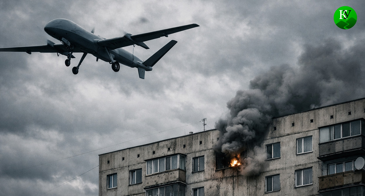 БПЛА в небе. Иллюстрация создана «Кавказским узлом» с помощью ИИ в программе Copilot