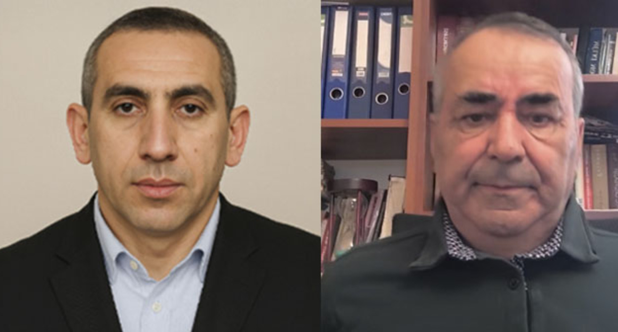 Эльмир Садыгов (справа) и Назим Мусаев. Коллаж "Кавказского узла". Скриншот видео https://www.youtube.com/watch?v=h_Q0ImbZ7LY