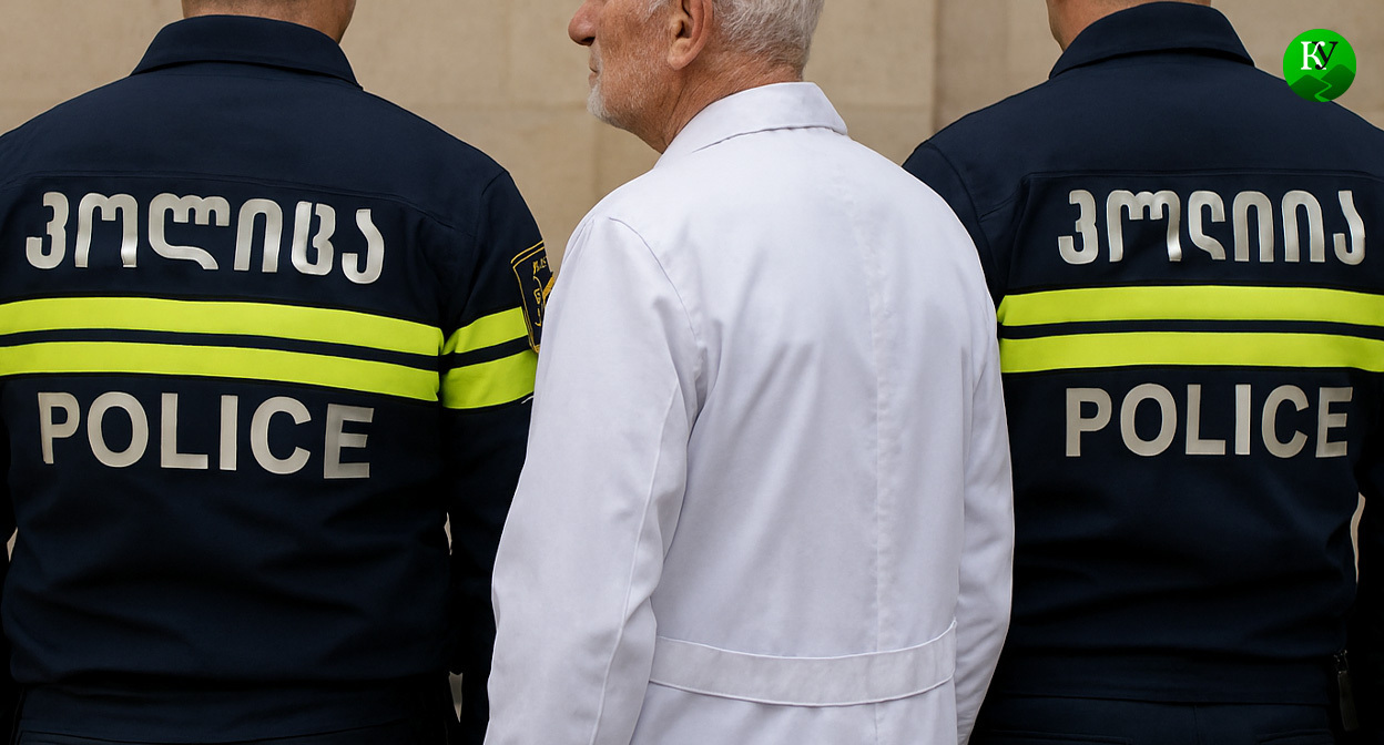 Полиция Грузии и задержанный. Иллюстрация создана «Кавказским узлом» с помощью ИИ в программе Copilot Полиция Грузии и задержанный. Иллюстрация создана «Кавказским узлом» с помощью ИИ в программе Copilot