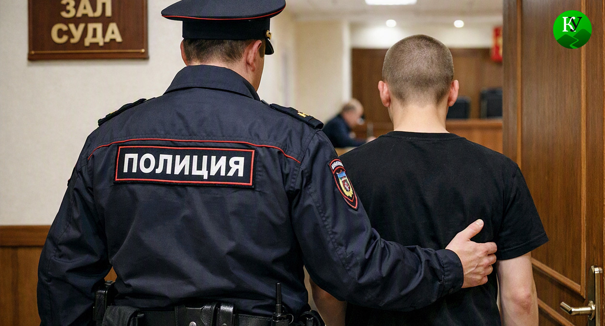 Подростка ведут в суд. Иллюстрация создана «Кавказским узлом» с помощью ИИ в программе Copilot