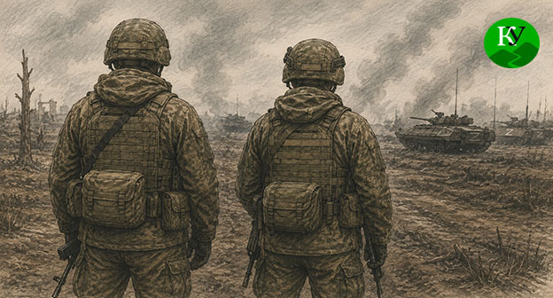 Военнослужащие. Иллюстрация создана "Кавказским узлом" при помощи ИИ в программе Copilot