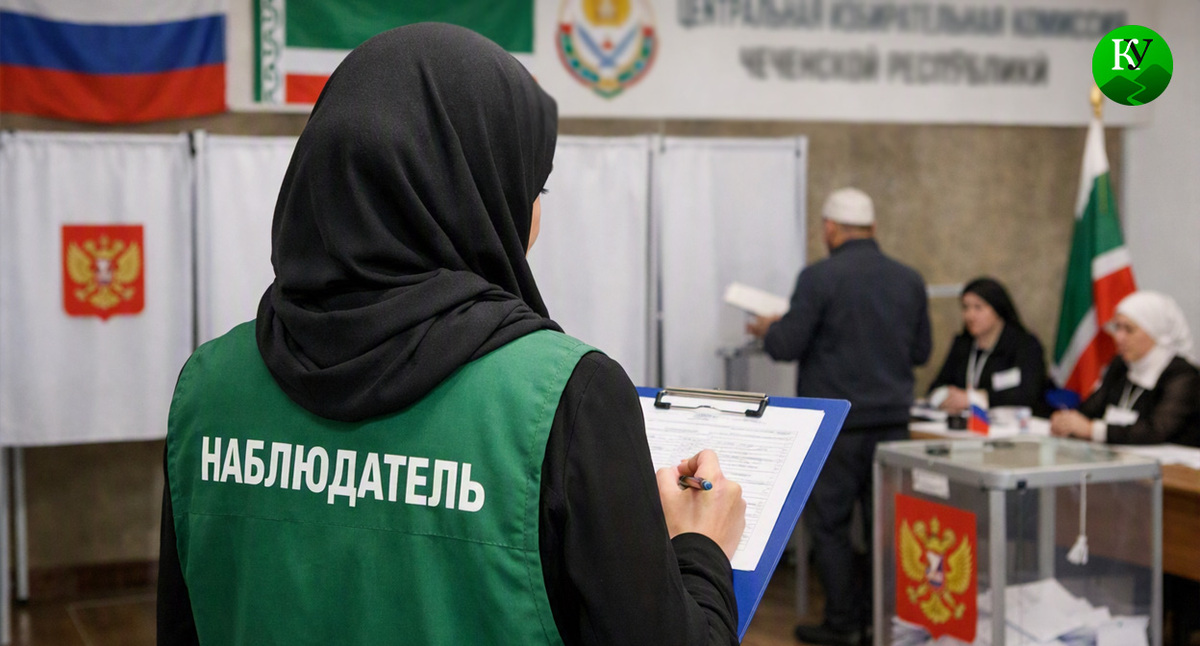 Наблюдатель на выборах. Иллюстрация создана «Кавказским узлом» с помощью ИИ в программе Copilot
