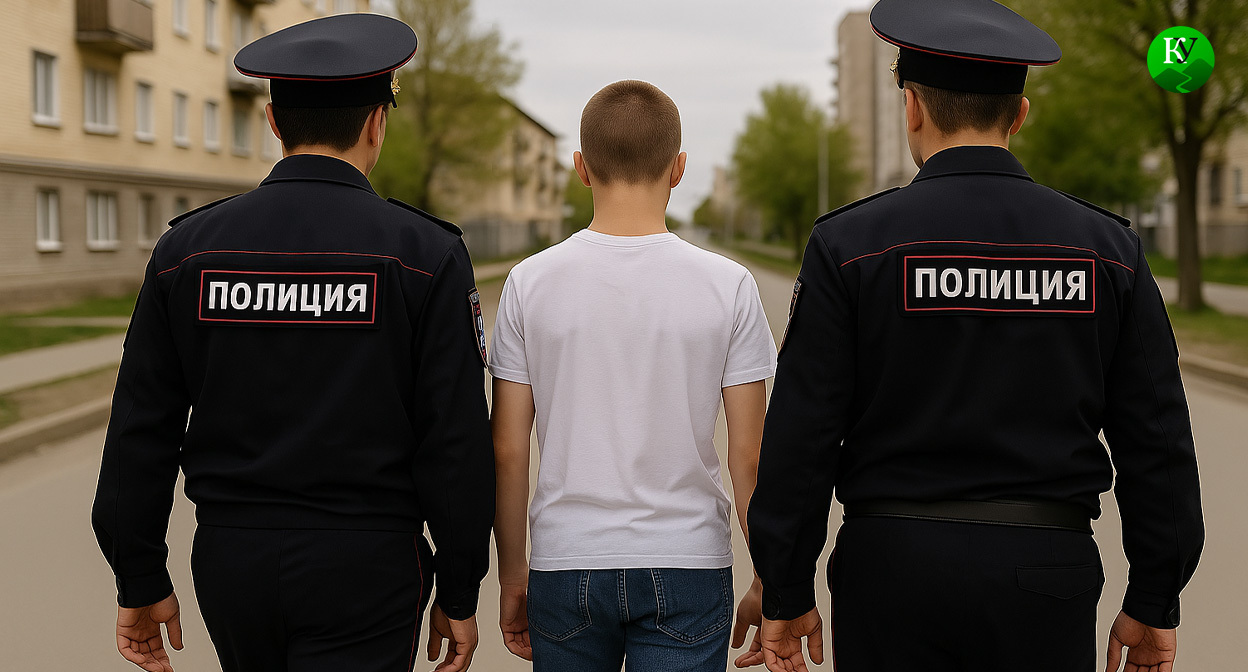 Полицейские и подросток. Иллюстрация создана «Кавказским узлом» с помощью ИИ в программе Copilot Полицейские и подросток. Иллюстрация создана «Кавказским узлом» с помощью ИИ в программе Copilot
