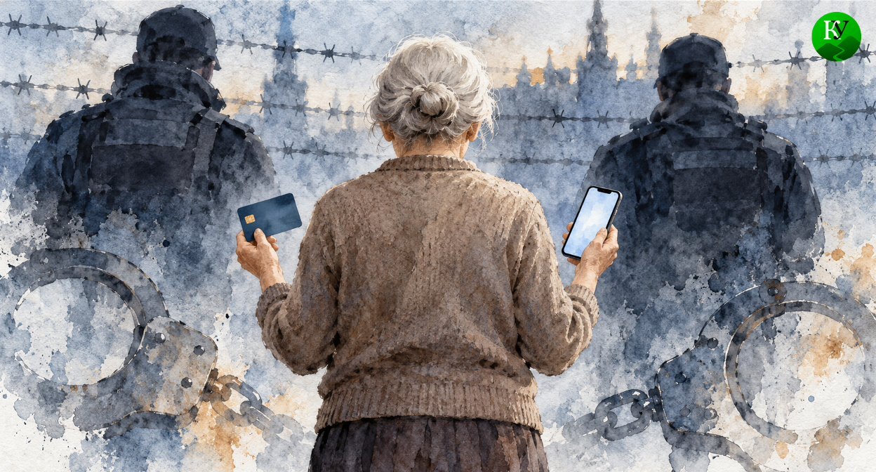Пенсионерка делает перевод. Иллюстрация создана «Кавказским узлом» с помощью ИИ в программе Copilot Пенсионерка делает перевод. Иллюстрация создана «Кавказским узлом» с помощью ИИ в программе Copilot