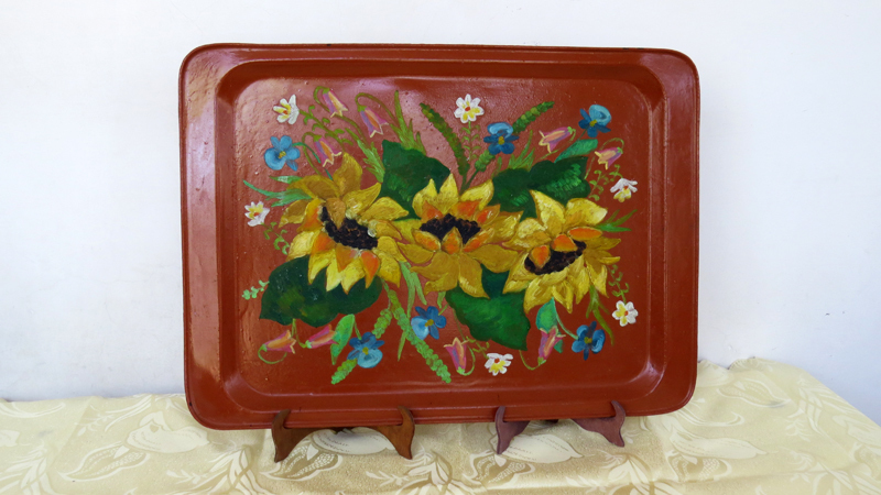 Композиция подсолнухи и фиалки &ndash; идея художника. Одна из первых работ Александры.